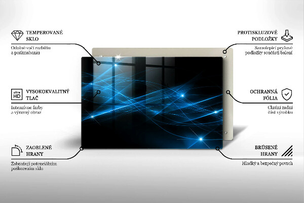 Glas Herdabdeckplatte Abstrakter blauer Rauch