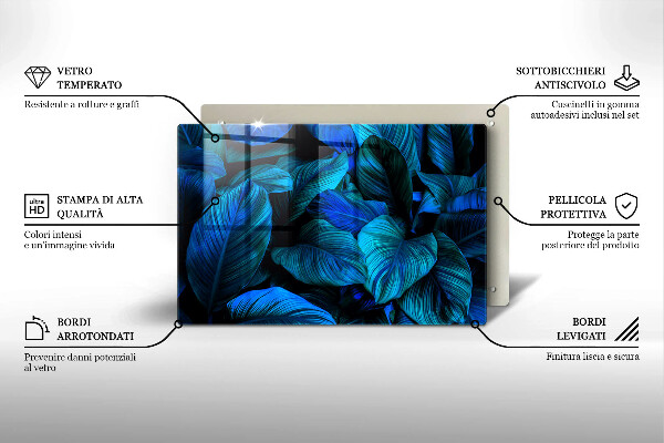 Glas Ceranfeldabdeckung Blätter der Dschungelvegetation