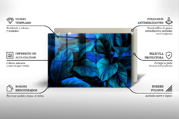 Glas Ceranfeldabdeckung Blätter der Dschungelvegetation