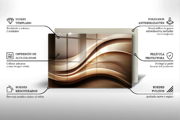Glas Herdabdeckplatte Abstraktion sanfte Linien