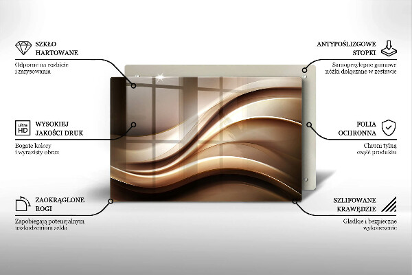 Glas Herdabdeckplatte Abstraktion sanfte Linien
