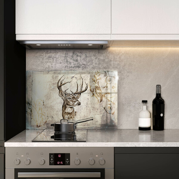 Glas Herdabdeckplatte Hirsch-Tierillustration