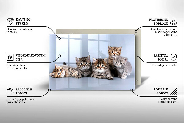 Glas Herdabdeckplatte Süße kleine Kätzchen