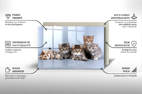 Glas Herdabdeckplatte Süße kleine Kätzchen
