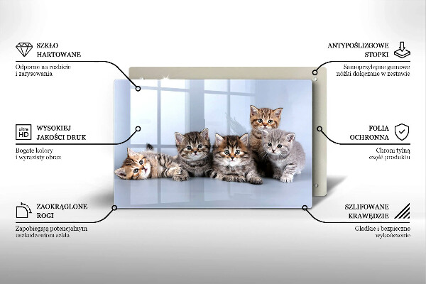 Glas Herdabdeckplatte Süße kleine Kätzchen