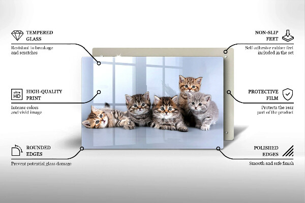Glas Herdabdeckplatte Süße kleine Kätzchen