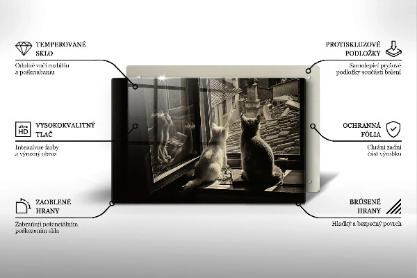 Glas Herdabdeckplatte Katzenstadt und Fenster