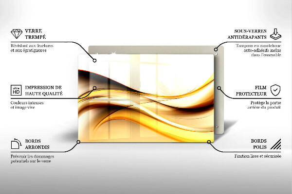 Glas Herdabdeckplatte Abstrakte Rauchlinien
