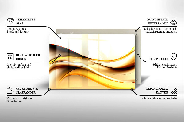 Glas Herdabdeckplatte Abstrakte Rauchlinien