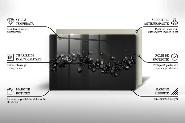 Glas Herdabdeckplatte Abstraktion von 3D-Formen