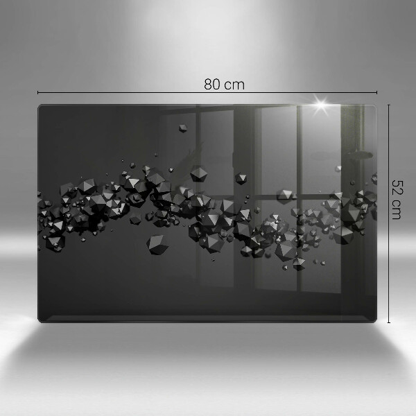 Glas Herdabdeckplatte Abstraktion von 3D-Formen