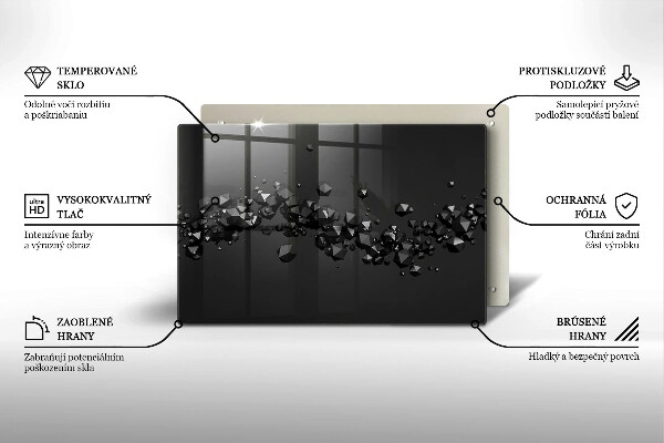 Glas Herdabdeckplatte Abstraktion von 3D-Formen