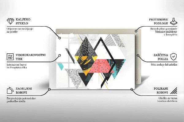 Glas Herdabdeckplatte Abstrakte Dreiecke