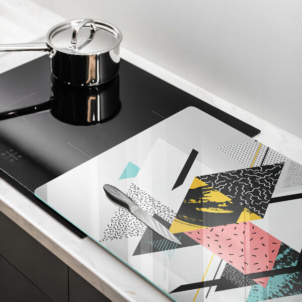 Glas Herdabdeckplatte Abstrakte Dreiecke
