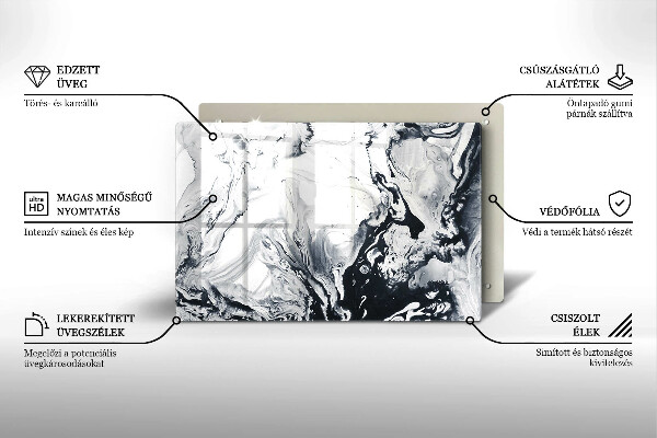 Glas Herdabdeckplatte Tintenabstraktion
