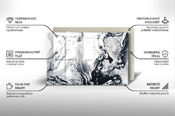 Glas Herdabdeckplatte Tintenabstraktion
