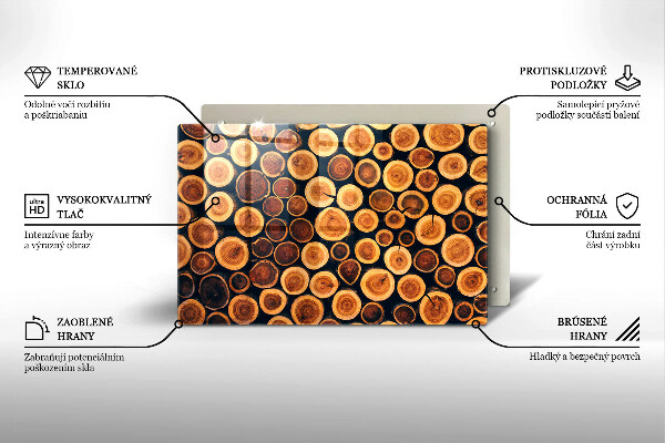 Glas Herdabdeckplatte Baumstümpfe aus Holz
