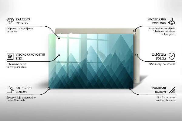 Glas Herdabdeckplatte Abstrakte Berge