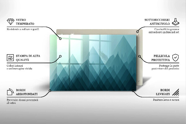 Glas Herdabdeckplatte Abstrakte Berge