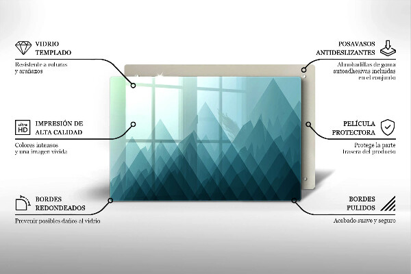 Glas Herdabdeckplatte Abstrakte Berge