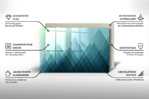Glas Herdabdeckplatte Abstrakte Berge