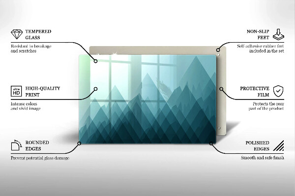 Glas Herdabdeckplatte Abstrakte Berge
