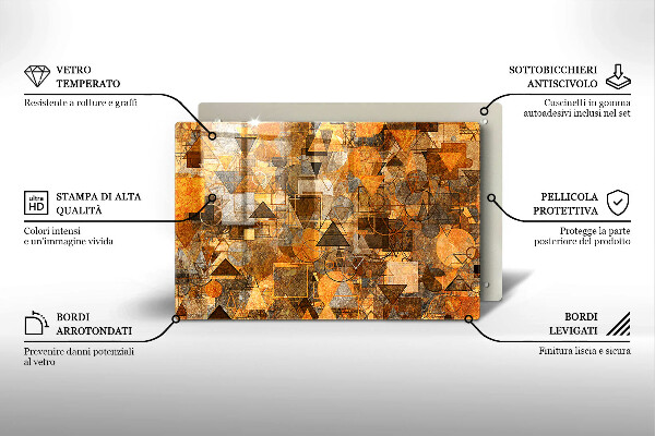 Glas Herdabdeckplatte Nahtloses Muster aus geometrischen Figuren