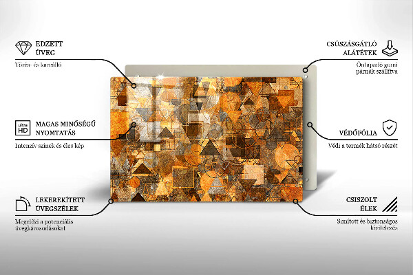 Glas Herdabdeckplatte Nahtloses Muster aus geometrischen Figuren