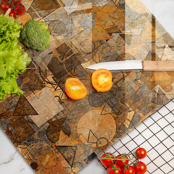 Glas Herdabdeckplatte Nahtloses Muster aus geometrischen Figuren