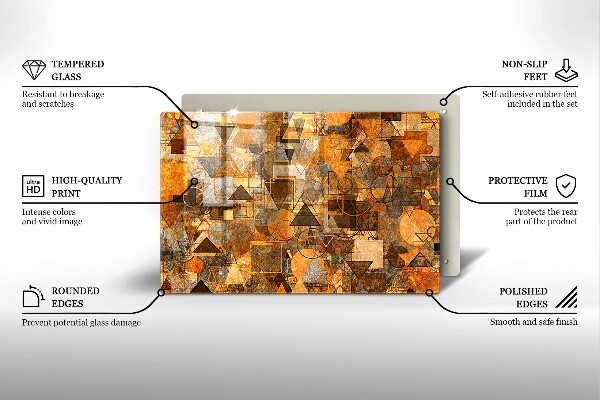 Glas Herdabdeckplatte Nahtloses Muster aus geometrischen Figuren