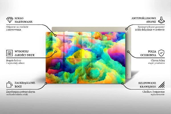 Glas Herdabdeckplatte Bunte Abstraktion
