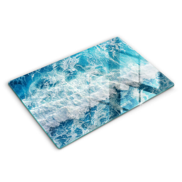 Glas Herdabdeckplatte Meerwasserwellen