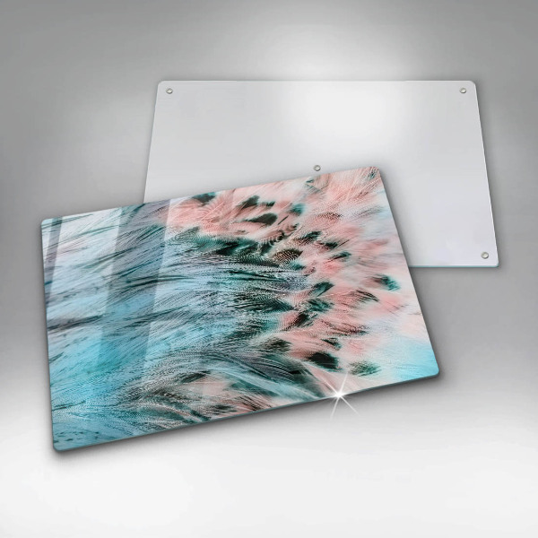 Glas Herdabdeckplatte Boho-Vogelfedern