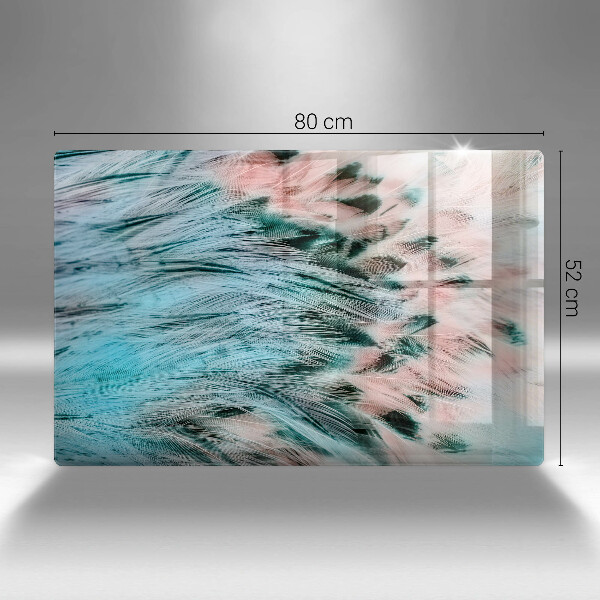 Glas Herdabdeckplatte Boho-Vogelfedern