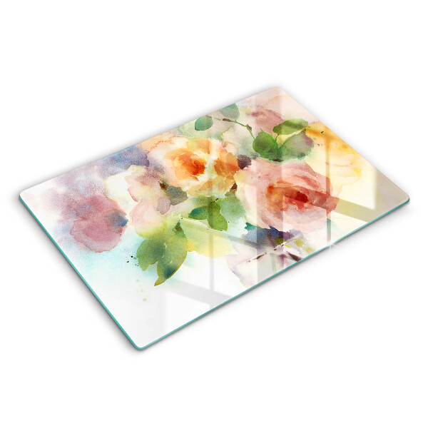 Glas Ceranfeldabdeckung Bemalte Blumen