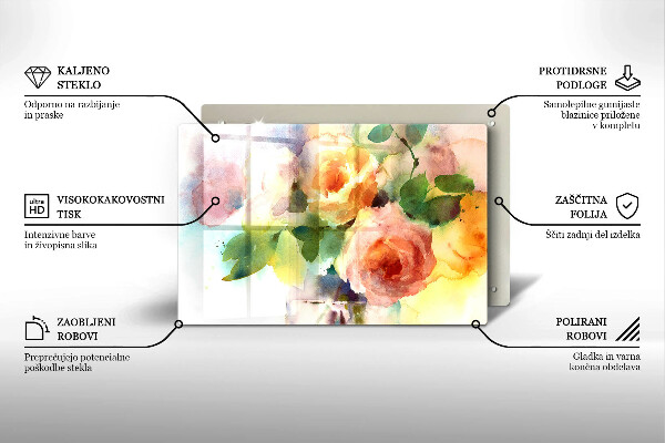 Glas Ceranfeldabdeckung Bemalte Blumen