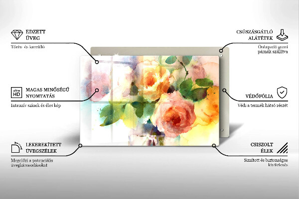 Glas Ceranfeldabdeckung Bemalte Blumen