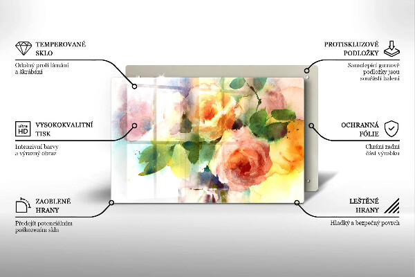 Glas Ceranfeldabdeckung Bemalte Blumen