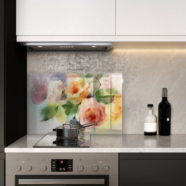 Glas Ceranfeldabdeckung Bemalte Blumen