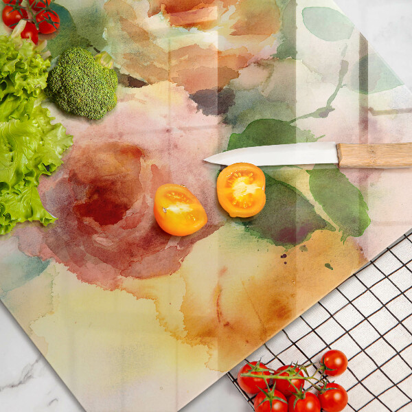 Glas Ceranfeldabdeckung Bemalte Blumen