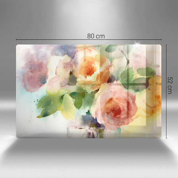 Glas Ceranfeldabdeckung Bemalte Blumen