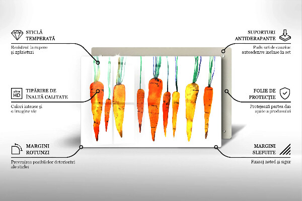 Glas Ceranfeldabdeckung Karottenillustration