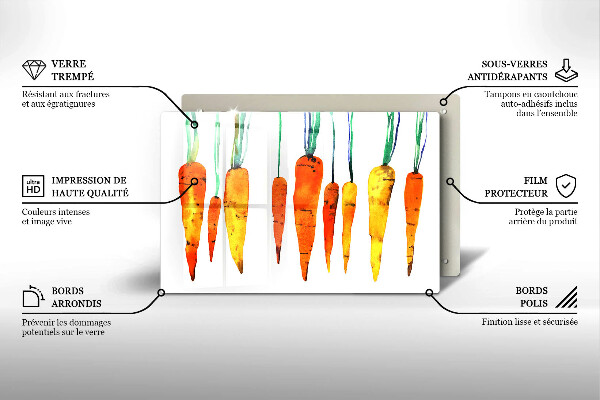 Glas Ceranfeldabdeckung Karottenillustration
