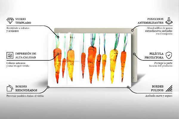 Glas Ceranfeldabdeckung Karottenillustration
