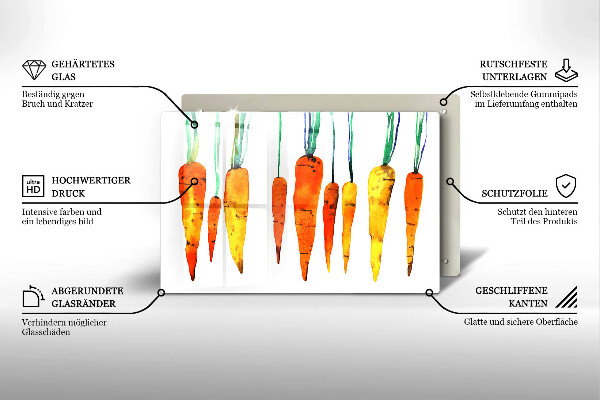 Glas Ceranfeldabdeckung Karottenillustration