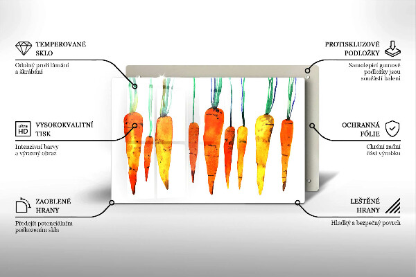 Glas Ceranfeldabdeckung Karottenillustration