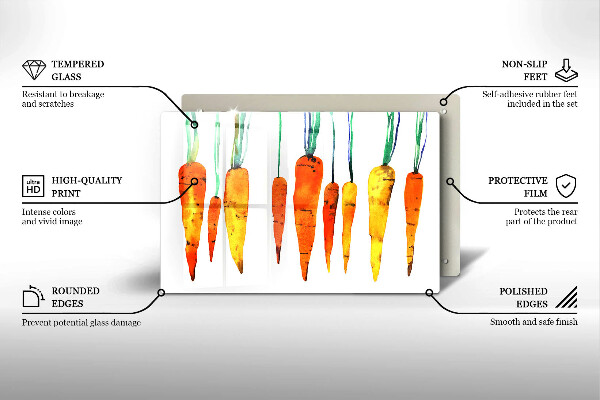 Glas Ceranfeldabdeckung Karottenillustration