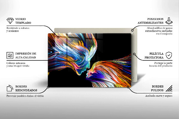 Glas Ceranfeldabdeckung Kuss-Abstraktion