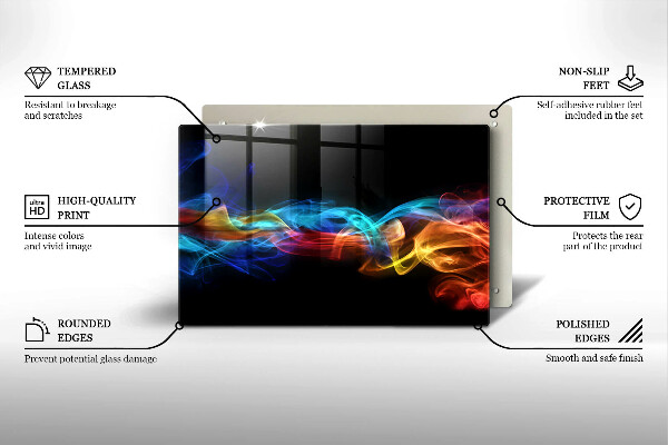 Glas Herdabdeckplatte Bunter Rauch