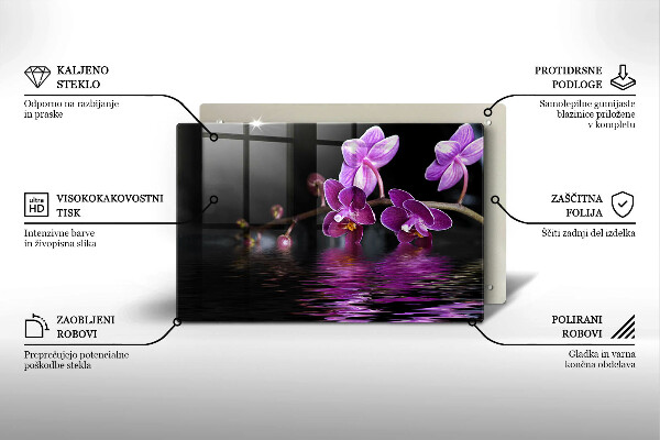 Glas Herdabdeckplatte Orchideen-Zen-Wasser